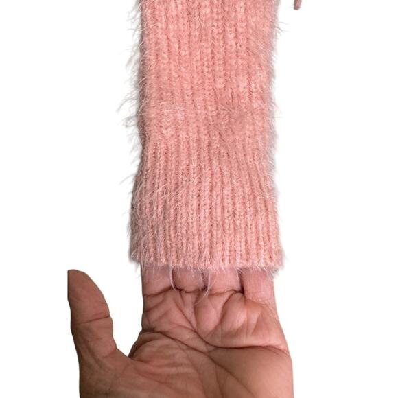 Majorelle Majorie Pink Sweater Fuzzy Crop with Side Ties Size Small - Picture 7 of 13